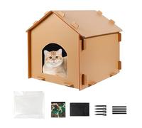 Outdoor Cat House - Waterproof Stray Pet Shelter Foldable | Sunproof Cold-Proof Winter Weatherproof PP Material | Portable Pet House - Yard Balcony Garage Park