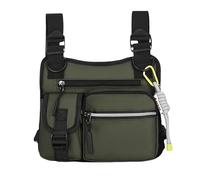 Outdoor Chest Bag for Men, Adjustable Zipper Multi-functional Tactical Chest Bag, for Sport, Outdoor Hiking (Green)