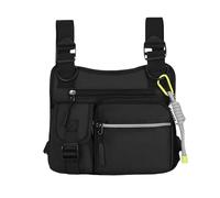 Outdoor Chest Bag for Men, Adjustable Zipper Multi-functional Tactical Chest Bag, for Sport, Outdoor Hiking (Black)