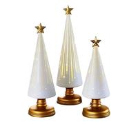 Outdoor Christmas Filler - Resin Ornament Set, 3-Piece Table Decoration, Winter Holiday Display, Festive Figurine Arrangement | Home Room Tabletop Shelf Indoor Garden Mantel Winter Celebration Party A