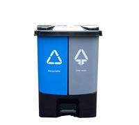 Outdoor Classification Double Large Capacity Trash Can Office Outdoor Garden Plastic Trash Can Garbage Can for Indoor (Color : Green) (Blue)