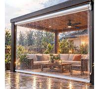 Outdoor Clear Vinyl Roller Shades Roll Up Plastic Porch Curtains | Transparent Roller Blinds Waterproof for Patio Porch Pergola Gazebo Garage Winter Insulated Rain Snow(W 52"x H48")