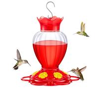 Outdoor courtyard hanging bird water dispenser suitable for indoor and outdoor cages, pet birds (red)