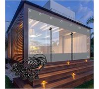 Outdoor Curtai con Cerniera Impermeabile Trasparet Tarpauli Garde Gazebo 0.5mm PVC Tarpauli Side Paels per Pergola Terrazza, Lxh, 230x200cm(7.5 * 6.6ft)