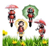 Outdoor Decor - 2D Cute Stakes, 4 Pieces Set with Ground Anchors, Weatherproof Glossy Acrylic, Vibrant Statues, for Spring Home Backyard Farmhouse Pathway Ornament