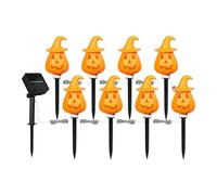 Outdoor Decor, Solar Path Lights, 13,19 x 2,6 x 2,6 pollici Halloween Display, Pumpkin Ground Stake, Adjustable Orange Illumination Stand, for Porch Grave Patio Lawn Yard Garden Entrance