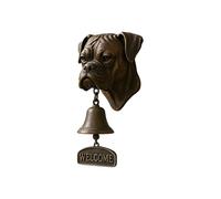 Outdoor Dinner Bell, Dog Head Shape Door Chime, Vintage Decorative Welcome Doorbell with Rustic Cast Iron Design for Collectors Homeowners Farmhouse Enthusiasts Front Entrance Use, 7.99x4.92 Inches