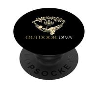 Outdoor Diva Glamping Diva Glamour Wilderness Tenda Camper PopSockets PopGrip Adesivo
