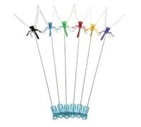Outdoor Dragonfly Clips - 6 Piece Realistic Reusable Decorative Set, Fly Clips, Garden Backyard Indoor Deck Porch Flower Bed Accessory Kit, Durable Dragonfly Clip To Keep Birds And Wasps