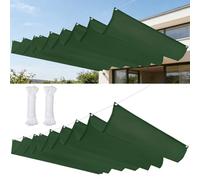 Outdoor e Sail - Telone in tessuto resistente agli strappi, 1,2 x 4 m, impermeabile, resistente ai raggi UV, con occhielli e cordino, per patio, giardino, terrazza, colore verde scuro