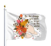 Outdoor Flag Sii Il Cambiamento Che Vuoi Vedere Nel Mondo Garden Flag Decorative Bandiere Da Giardino Doppia Cucitura Bandiera Da Cortile Per Barca Interno Calcio 90X150Cm