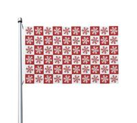 Outdoor Flags Snowflake Chessboard Red White Decorative Flag Bandiera Antivento Esterni Resistente Alle Intemperie Bandiere Da Giardino For Feste Casa Barca 90x150cm