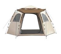 Outdoor Folding Camping Tent Portable Automatic Quick-opening Rainproof Thickened Hexagonal In The Wild(Beige L)