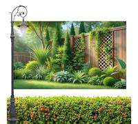 Outdoor Garden Backdrop, 210x150cm Scenic Banner, Fence Decoration