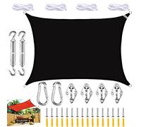 Outdoor Garden Rectangle Sun Shade Sail Canopy Waterproof Awning with 98% UV Block Large Size for Patio and Beach Includes Fixing Kit