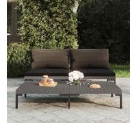 Outdoor Garden Sofa Set 2pcs with Cushions Half Round PE Rattan Furniture Waterproof Patio Seating for Terrace Balcony Relaxation Comfort