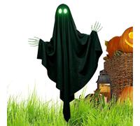 Outdoor Ghosts - Halloween Garden Decor with Glowing Eyes, Hangable Ghost Ornament, Spooky LED Hanging Ghost Decorations for Outdoor Indoor Use | for Garden Patio Terrace Balcony Tree Branch Party Hol