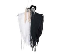 Outdoor Halloween Couple Decor, Weatherproof Bride Groom Ghost Figurines, 1000g Scary Red Eyes Outdoor Ornament, Spooky Lawn Patio Tree Door Ceiling Decoration, Halloween Display, 150x92cm