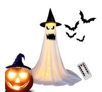 Outdoor Halloween Decor, Lighted Ghost Prop Display, 64,96 pollici LED Lights, Weather-Resistant Hanging Design, Spooky Floating Effect, Scary Seasonal Lawn Decoration for Garden Porch Haunted House