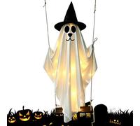 Outdoor Halloween Decorations - 59 Inch Light Up Swing Ghost Dog