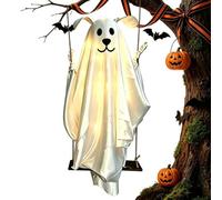 Outdoor Halloween Decorations - 59 Inch Light Up Swing Ghost Dog