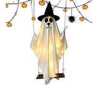 Outdoor Halloween Decorations - 59 Inch Light Up Swing Ghost Dog Decor | Outside Party Decorations for Yard Courtyard Patio Terrace Balcony Tree Eave Ceiling Home Indoor Party Outdoor