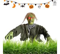 Outdoor Halloween Decorations, Light-Up Ghost Holiday Stakes, Scary Yard Pathway Garden Lights, Patio, Porch, Planter, Backyard, Birthday, Festival Events, 47x23x40cm ABS