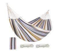 Outdoor Hammock - Two-Person Travel Hammock For Relaxation | Striped Sturdy LightweightHammock With Organizer Bag, Portable Hanging Bed For Camping Hiking Backyard Indoor And Outdoor Use