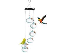 Outdoor Hummingbird Feeder - 6 Pack Drinking Wind Chime Feeders | Jays, Robins, Sparrows, Wild Bird Watching, Window Sill Feeders, Garden, Patio, Backyard, Balcony, Hanging Bird Feeder Set, Durable De