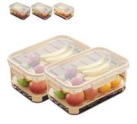 Outdoor Ice Preservation Box, Kitchen Refrigerator Storage Box, contenitore per snack con Ice Pack, Clear Ice Preservation Holder with Drain Divider for Camping Picnic (Beige, 2 pezzi)