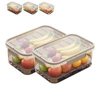 Outdoor Ice Preservation Box, Kitchen Refrigerator Storage Box, contenitore per snack con Ice Pack, Clear Ice Preservation Holder with Drain Divider for Camping Picnic (Coffee, 2 pezzi)