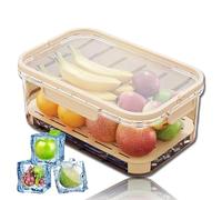 Outdoor Ice Preservation Box,Kitchen Refrigerator Storage Box,for Camping Picnic (Beige)