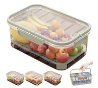 Outdoor Ice Preservation Box, Kitchen Refrigerator Storage Box, Portable Fresh Saver Cooler, Clear Ice Preservation Holder with Drain Divider, for Camping Picnic (Green)