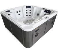 Outdoor idromassaggio SPA POOL Oasis Maxi bianco - con copertura e barra - Dimensioni 210 x 210 x 95 cm - 52 ugelli massaggianti, LED, radio, altoparlante, Bluetooth, SPA per 6 persone