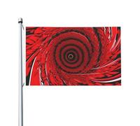 Outdoor Indoor Red Flower Vortex Spiral Print Double Sided Bandiera Giardino Cortile Esterno Banner Decorativo Dimensioni 3x5 Ft