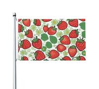 Outdoor Indoor Strawberry Pattern Stampa Doppio Lato Bandiera Giardino Cortile Esterno Banner Decorativo Dimensioni 3x5 Ft
