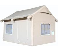 Outdoor Inflatable Camping Tent with Canopy, Air Pump, 4-6 Person Glamping Tents Easy Setup Waterproof House for Fishing, Camping & Hiking Learned extensively