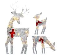 Outdoor Light Up Deer Decorations, Holiday Moose Yard Lights with Bell Bow, Christmas Deer Yard Decor for Outdoor Festive Display, Lighted Christmas Moose Decor for Lawn and Garden