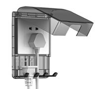 Outdoor Outlet Box - Adhesive Waterproof Protector With Hook, Exterior Socket Shield, Outdoor Receptacle Cover | Weatherproof Power Enclosure For Exterior Wall Door Cabinet Storage Pool Deck Home