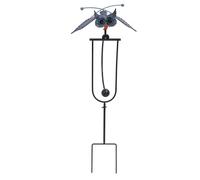 Outdoor Owl Stake Iron, Handmade Wind Activated Owl Lawn Decor with Flexible Joints, Simulated Metal Garden Yard Art for Patio, Flower Pots (146 characters)