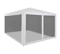 Outdoor Party Canopy Tent, 4 x 3 m, Heavy Duty Pop Up Gazebo con 4 sidewall in rete, tessuto in PE resistente ai raggi UV e impermeabile, telaio in acciaio rivestito in polvere per patio, campeggio