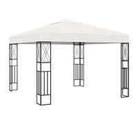 Outdoor Patio Gazebo, 3 x 3 m, tessuto in poliestere crema, canopy con rivestimento in PA, telaio in acciaio resistente, Shade Shelter for Garden, Party, Camping Easy Pop Up Assembly