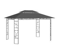 Outdoor Patio Gazebo, 4 x 3 x 2,7 m, antracite canopy tent, 160 g/m², tessuto in poliestere rivestito in PA, telaio in acciaio resistente per feste in giardino, ombra solare ed eventi all'aperto