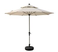 Outdoor Patio Umbrella Double Top Garden Parasol 9FT / 2.7M Market Table Umbrella with Crank & Base for Deck