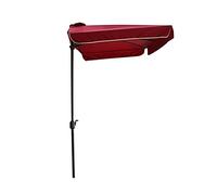 Outdoor Patio Umbrella Half Rectangle, Against Wall/Balcony/Window Sun Umbrellas with Fringe, Red Market Garden Table Parasol, UV50+