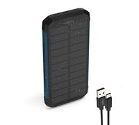 Outdoor Powerbank con Wireless Charging 5W, lampada LED 3W e pannello solare. 2× porte USB-A e con una capacità di 10000 mAh