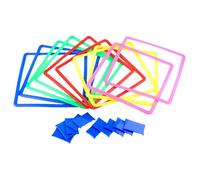 Outdoor - PP 38 x 38 x 1,5 cm | Ring Game, Ostacle Course with Beanbag and Connectors, 15-Inch Squares For Kids Indoor Outdoor Play | For Backyard Park Playground Fun Exercise Use