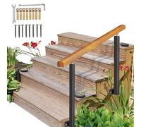 Outdoor Railing per 34 gradini in legno 2 pali in ferro battuto da giardino portico angolare supporto di sicurezza durevole corrimano di transizione per una maggiore sicurezza