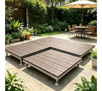 Outdoor Raised Deck Platform, Waterproof Low Profile Patio Platform Deck | With Anti-Slip Surface, Outdoor Wood Composite Elevated Platform, Suitable For Outdoor Scenarios(Purple sandalwood color)