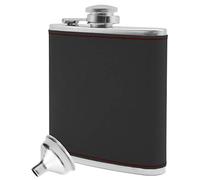 OUTDOOR SAXX Fiaschetta in acciaio inox, 175 ml, elegante pelle scamosciata, antracite, in confezione regalo